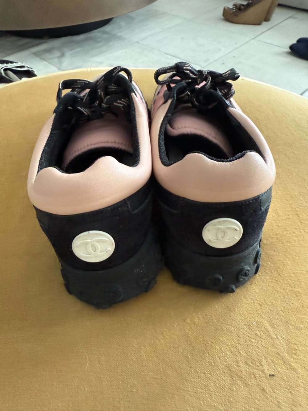 CHANEL Pink and Black Women's Sneakers with Logo Side Detail - Picture 3 of 7